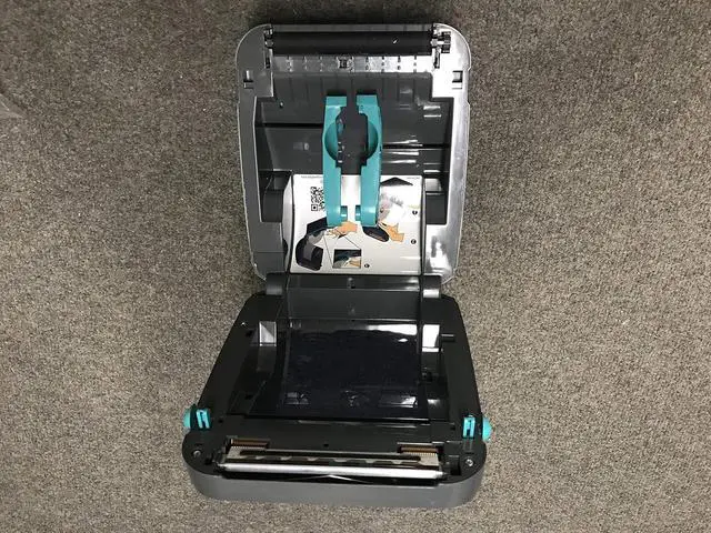 Alt view image 6 of 7 - Ze bra GX420d Ethernet Printer GX42-202410-000 W/Adapter, Power, USB Cables & Print