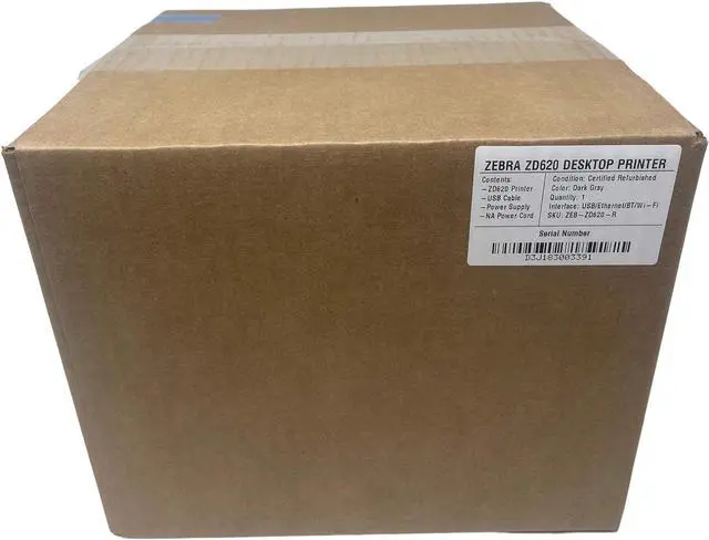 Alt view image 6 of 6 - Ze bra - ZD620d Direct Thermal Desktop Printer with LCD Screen - Print Width 4 in - 203 dpi - Interface: WiFi, Bluetooth, USB, Serial, Ethernet - ZD62142-D01L01EZ