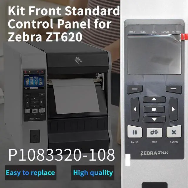 Alt view image 3 of 7 - P1083320-108 Kit Standard Control Panel for Ze bra ZT620 ZT620R Thermal Industrial Printer 203dpi 300dpi