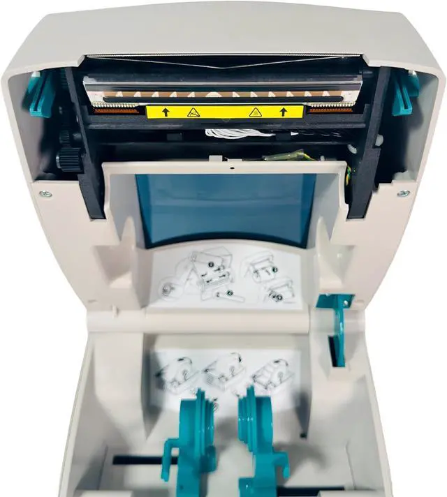 Alt view image 7 of 7 - Ze bra GC420T Thermal Transfer Bar code Shipping Label Printer Ethernet USB GC420-100410-000, Bundle with AC Adapter USB and Ethernet Cable