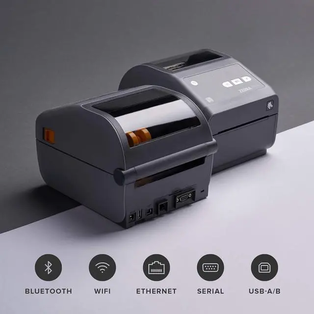 Alt view image 2 of 7 - Ze bra ZD620d Direct Thermal Desktop Printer 203 dpi Print Width 4 in WiFi Bluetooth Ethernet Serial USB ZD62042-D01L01EZ
