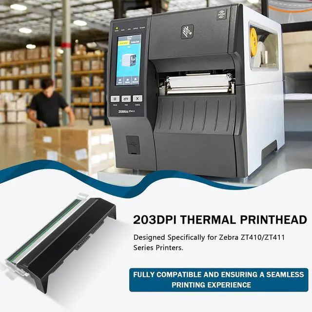 Alt view image 2 of 7 - 203DPI Thermal Printhead Replacement for Ze bra ZT410/ZT411 Series Printers - PN:P1058930-009 - High-Resolution Print Head for Reliable Bar code and Label Printing, Compatible with ZT400 Series