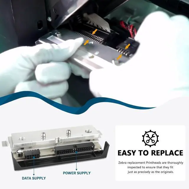 Alt view image 6 of 7 - 203DPI Thermal Printhead Replacement for Ze bra ZT410/ZT411 Series Printers - PN:P1058930-009 - High-Resolution Print Head for Reliable Bar code and Label Printing, Compatible with ZT400 Series