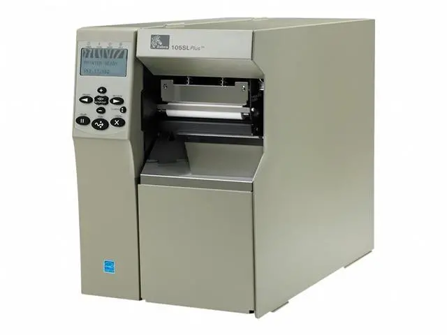 Main image of Ze bra Technologies 102-809-00000 Series 105SLPlus TT Tabletop Printer, 203 dpi Resolution, Serial/Parallel/USB 2.0/Internal Ze bra Net Print Server, 16 MB SDRAM with ZPL II/XML, 240 VAC