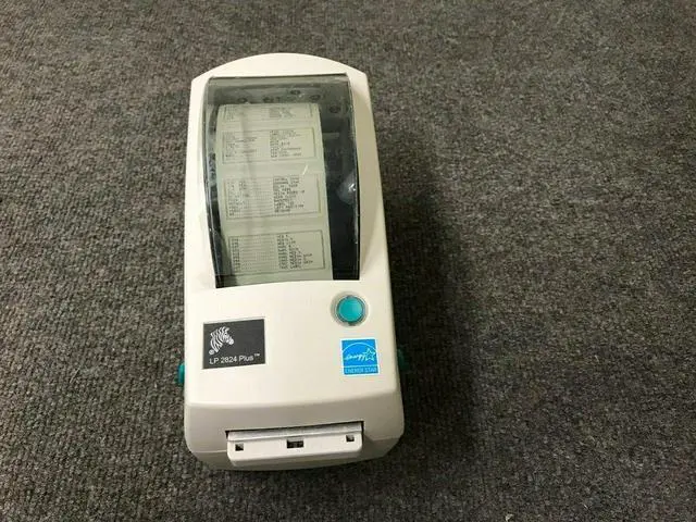 Alt view image 2 of 7 - #S6B Ze bra LP 2824 Plus 282P-201510-000 Ethernet Printer W/Adapter & Cables
