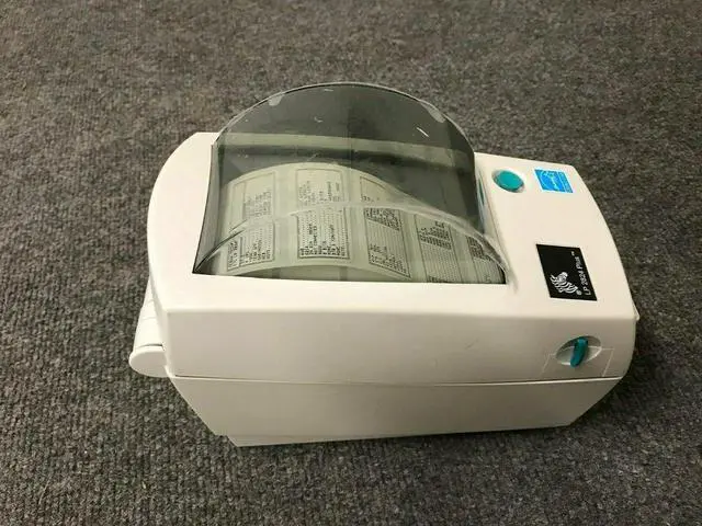 Alt view image 3 of 7 - #S6B Ze bra LP 2824 Plus 282P-201510-000 Ethernet Printer W/Adapter & Cables