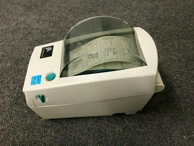 Alt view image 4 of 7 - #S6B Ze bra LP 2824 Plus 282P-201510-000 Ethernet Printer W/Adapter & Cables