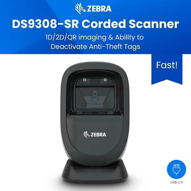 Alt view image 2 of 4 - Ze bra DS9308-SR Bar code Scan ner | 1D 2D QR Code Scan ner | USB Kit with Shielded USB Cable | Corded | Deactivate Anti-Theft Tags | Handsfree