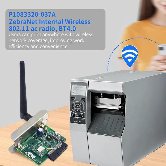 Alt view image 3 of 7 - P1083320-037A Ze branet Wireless Card 802.11ac for Ze bra ZT510 Thermal Bar code Printer 203dpi 300dpi Wireless Card USA and Canada