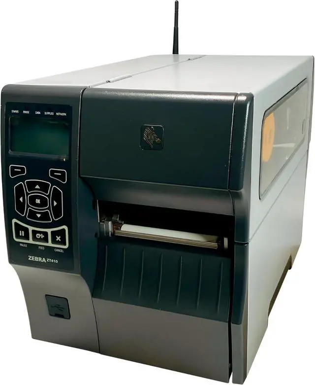Alt view image 5 of 7 - Ze bra ZT410 Industrial Thermal Transfer Label Printer 300 dpi BT WiFi LAN USB ZT41043-T01A000Z, Bundle Power Cord USB and Ethernet Cables