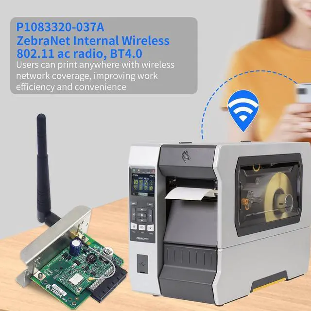 Alt view image 3 of 7 - P1083320-037A Ze branet Wireless Card 802.11ac for Ze bra ZT610 ZT620 ZT600 Series Thermal Printer 203dpi 300dpi 600dpi Wireless Card USA and Canada