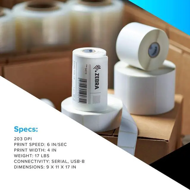 Alt view image 6 of 7 - Ze bra Technologies ZT23042-T01000FZ ZT230 Label Printer, Monochrome, Direct Thermal/Thermal Transfer