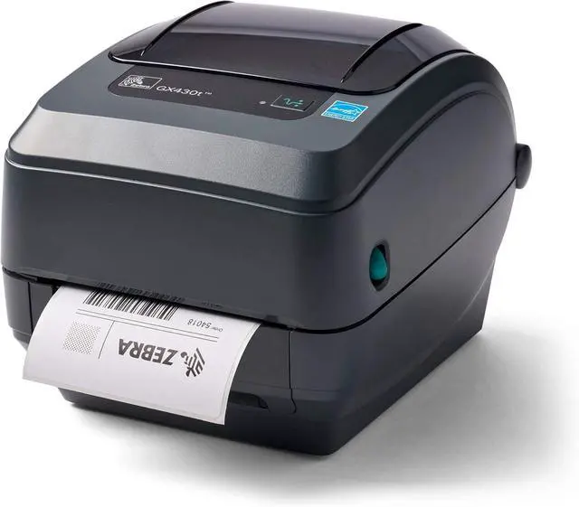 Main image of Ze bra - GX430t Thermal Transfer Desktop Printer for Labels, Receipts, Bar codes, Tags, and Wrist Bands - Print Width of 4 in - USB, Serial, Parallel, and Ethernet Connectivity (Includes Peeler)