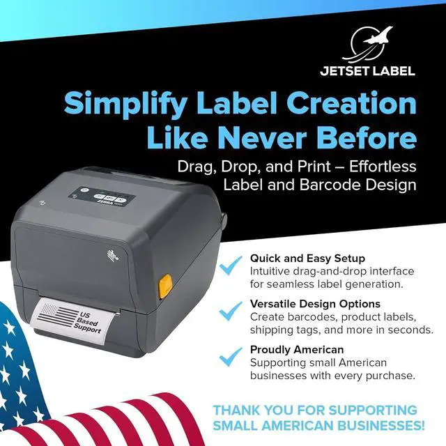 Alt view image 6 of 6 - Ze bra ZD421 Thermal Transfer Desktop Printer 203 dpi Print Width 4-inch USB Ethernet ZD4A042-301E00EZ | Includes Jetset Software