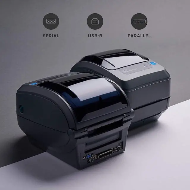 Alt view image 2 of 7 - Ze bra GX430t 300dpi Thermal Transfer Desktop Printer - USB, Serial and Parallel Port Connectivity - Print Width of 4 in, Monochrome Bar code Label Printer