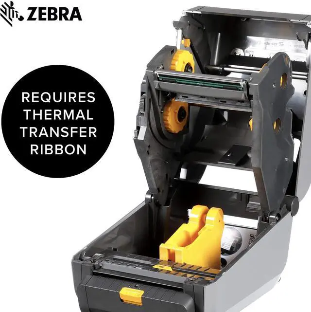 Alt view image 3 of 6 - Ze bra ZD620t Thermal Transfer Desktop Printer with LCD Screen 203 dpi Print Width 4 in WiFi Bluetooth USB Serial Ethernet ZD62142-T01L01EZ