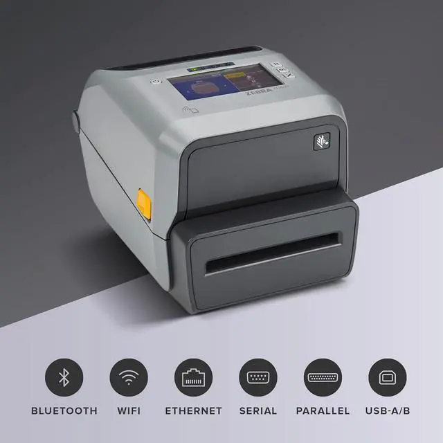 Alt view image 2 of 6 - Ze bra ZD621 Thermal Transfer Desktop Printer Color Touch LCD 203 dpi Print Width 4-inch USB Serial Ethernet 802.11ac with Cutter ZD6A142-321L01EZ