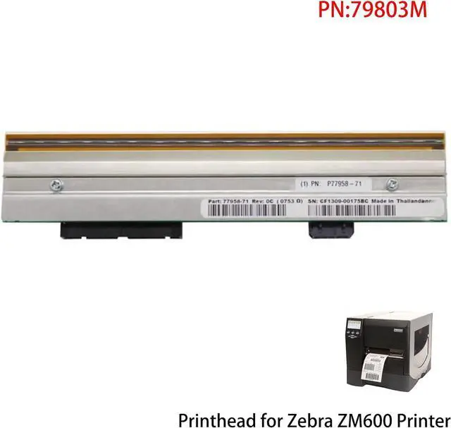 Alt view image 2 of 3 - Printhead/Print Head for Ze bra ZM600 Thermal Label Bar code Printer 203dpi,P/N:79803M P77958-71