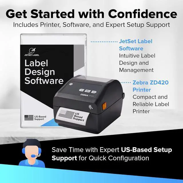 Alt view image 2 of 7 - Ze bra ZD420 / ZD420d Direct Thermal Desktop Printer 203 dpi Print Width 4 in USB Ethernet ZD42042-D01E00EZ