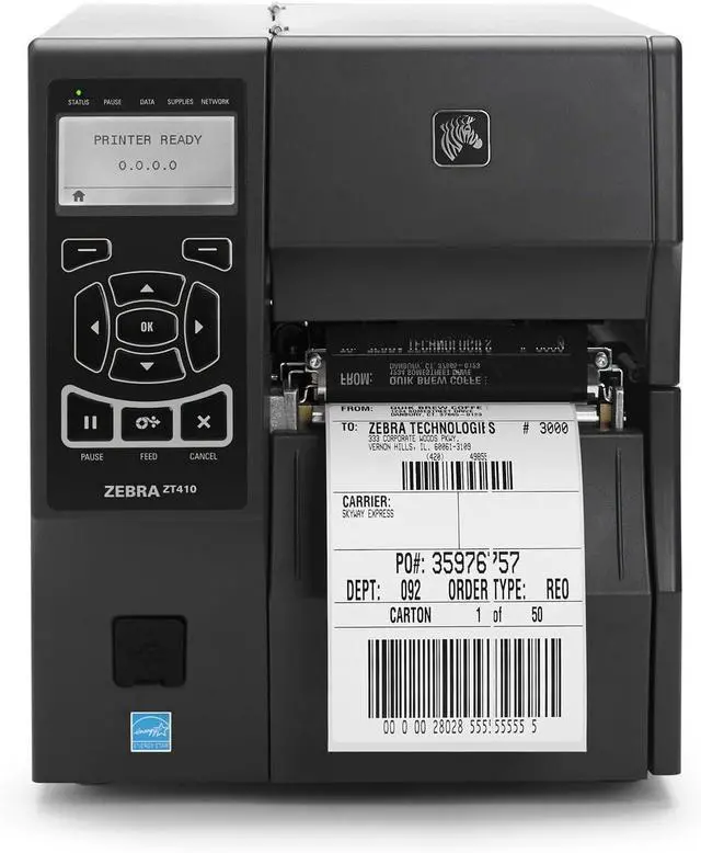 Alt view image 2 of 2 - Ze bra ZT410 Direct Thermal/Thermal Transfer Printer - Monochrome - Desktop - Label Print - 4.09" Print Width - 14 in/s Mono - 300 dpi - Bluetooth - USB - Serial - Ethernet - LCD