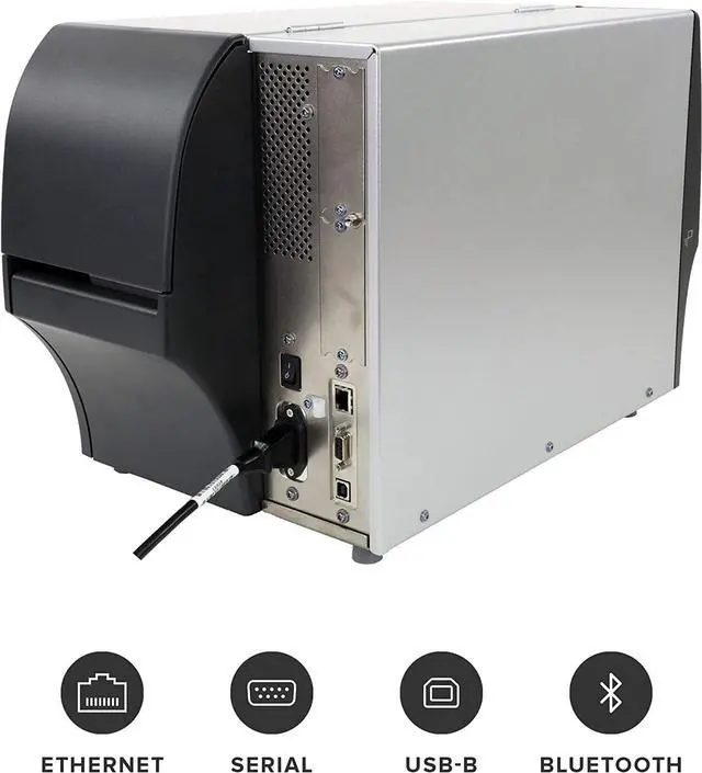 Alt view image 4 of 5 - Ze bra ZT411 300 dpi Thermal Transfer Industrial Printer, Peeler with Full Rewind - 14 IPS, 4-inch Print Width, Ethernet, Bluetooth, Serial, USB Connectivity