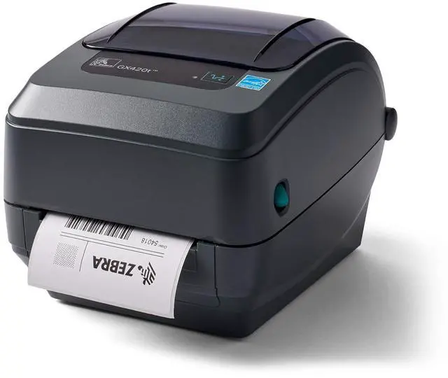 Main image of Ze bra GX420t Thermal Transfer Desktop Printer Print Width of 4 in USB Serial and Ethernet Port Connectivity GX42-102410-000