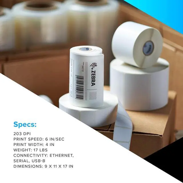 Alt view image 6 of 7 - Ze bra ZT230 Thermal Transfer Industrial Printer 203 dpi Print Width 4 in Serial USB Ethernet ZT23042-T01200FZ