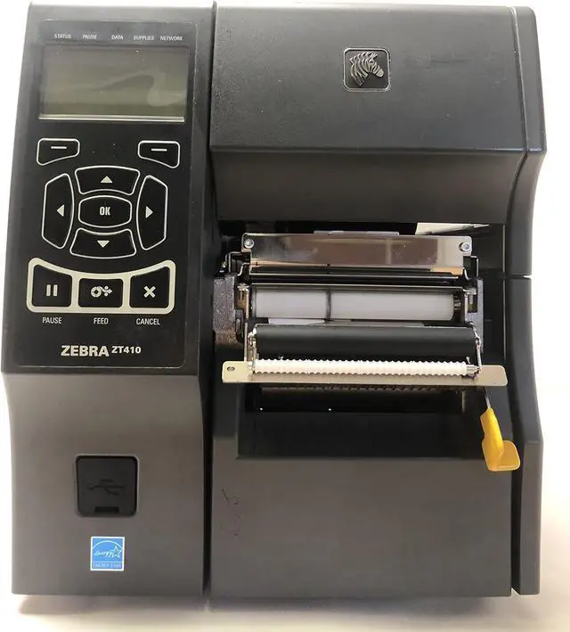 Main image of Ze bra Technologies ZT41043-T310000Z Series ZT410 4" DT/TT Tabletop Printer, 300 dpi Resolution, Tear Bar, Power Cord with US Plug, USB 2.0/RS-232 Serial/10/100 Ethernet, Bluetooth 2.1, EZPL
