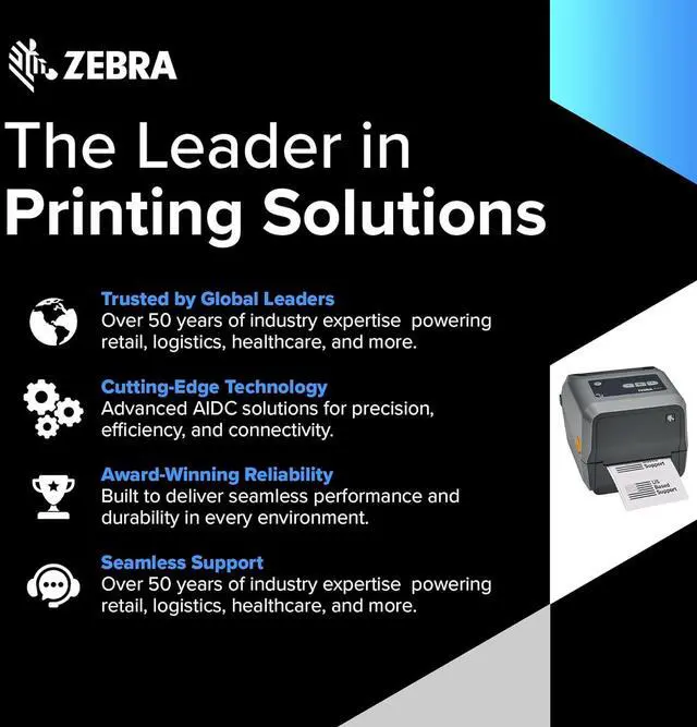 Alt view image 5 of 6 - Ze bra ZD621 | Thermal Transfer & Direct Thermal Printer ZD6A043-301F00EZ | 300 DPI | USB, USB Host, Ethernet, Serial, BTLE5 Connectivity | Includes Jetset Software