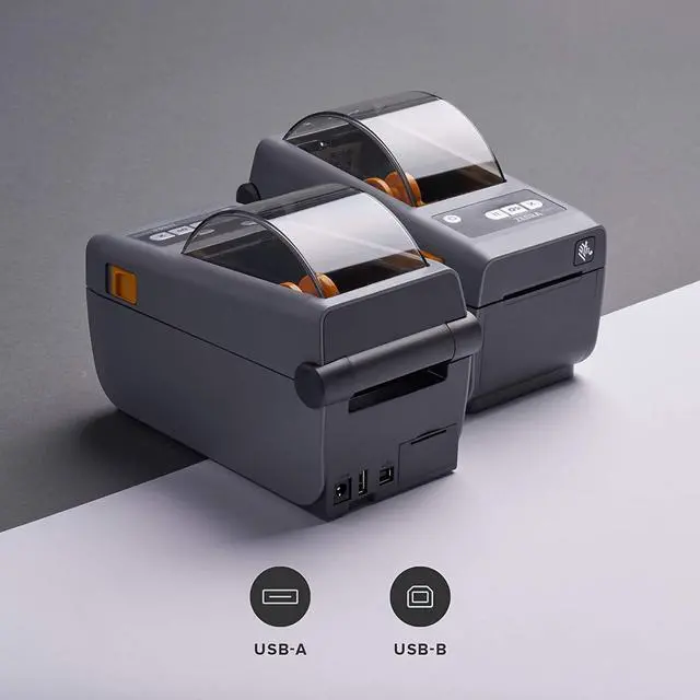 Alt view image 2 of 5 - Genuine ZE BRA ZD410D Direct Thermal Desktop Printer - USB and USB Host, Modular Connectivity - 2.2-Inch Max Print Width, 203 DPI, 6 IPS, Monochrome Label Printer, Grey - ZD41022-D01000EZ