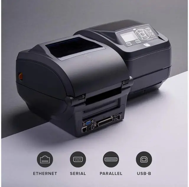 Alt view image 3 of 3 - Ze bra ZD500t Thermal Transfer Desktop Printer 203 dpi Print Width 4 in Ethernet Parallel Serial USB ZD50042-T01200FZ