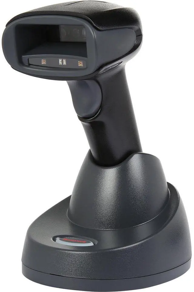 Main image of Honey well Xenon 1902g Wireless General Duty Bar code Scan ner, 1D, PDF417, 2D, SR Focus, Bluetooth, Black, USB Kit w/ Base (USB, KBW, RS232, IBM) - 1902GSR-2USB-5