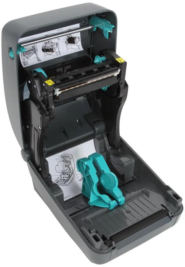 Alt view image 6 of 7 - Ze bra GX430t 4" Performance Desktop Thermal Transfer Label Printer, 300 dpi, USB, Serial, Ethernet, EPL2, ZPLII GX43-102410-000
