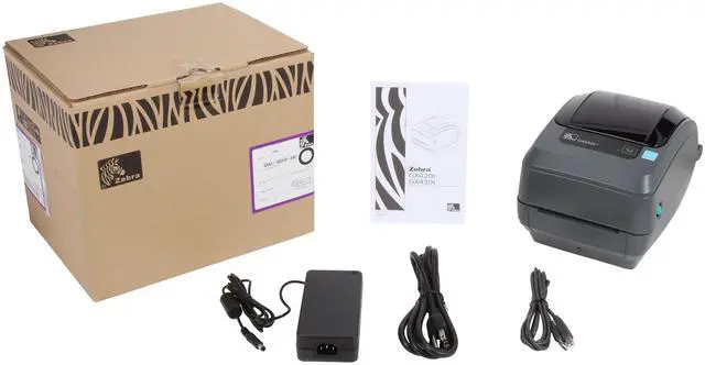 Alt view image 2 of 7 - Ze bra GX430t 4" Performance Desktop Thermal Transfer Label Printer, 300 dpi, USB, Serial, Ethernet, EPL2, ZPLII GX43-102410-000