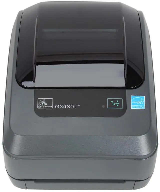 Alt view image 3 of 7 - Ze bra GX430t 4" Performance Desktop Thermal Transfer Label Printer, 300 dpi, USB, Serial, Ethernet, EPL2, ZPLII GX43-102410-000