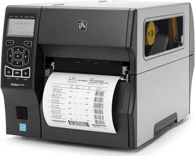 Alt view image 3 of 3 - Ze bra ZT420 6" Industrial Thermal Transfer Label Printer, LCD, 300 dpi, Serial, USB, 10/100 Ethernet, Bluetooth 2.1/MFi, USB Host, EZPL, XML Support, US Cord - ZT42063-T010000Z