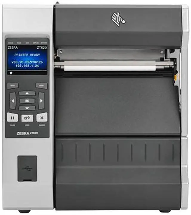 Alt view image 3 of 3 - Ze bra ZT620 6" Thermal Transfer Label Printer with Color Screen, 300dpi, Serial, USB, Gigabit Ethernet, Bluetooth 4.0, USB Host, Wireless 802.11 AC Card:US & Canada, Tear, ZPL ZT62063-T01A100Z