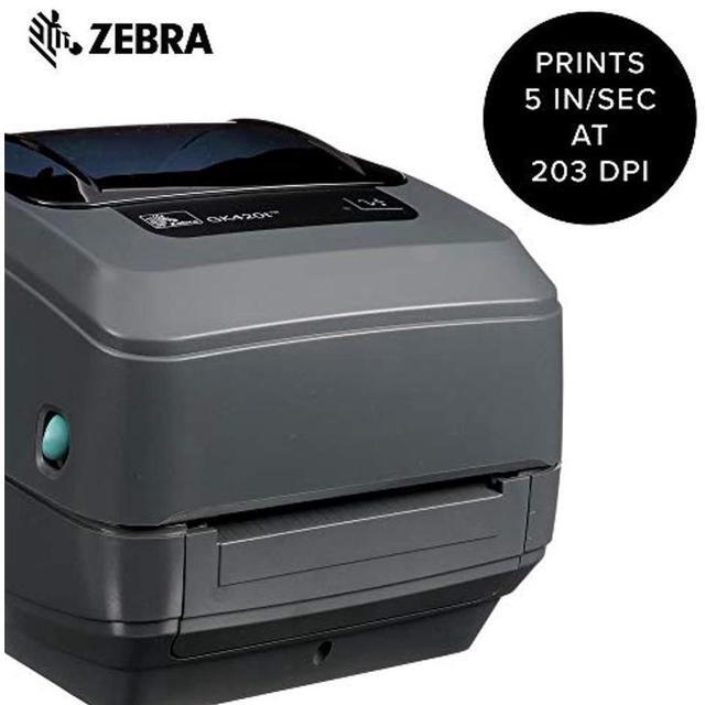 Alt view image 4 of 5 - Ze bra GK420t 4" GK42-102510-000 Desktop Thermal Transfer Label Printer, 203 dpi, USB, Serial, Centronics Parallel, EPL, ZPLII - GK42-102510-000