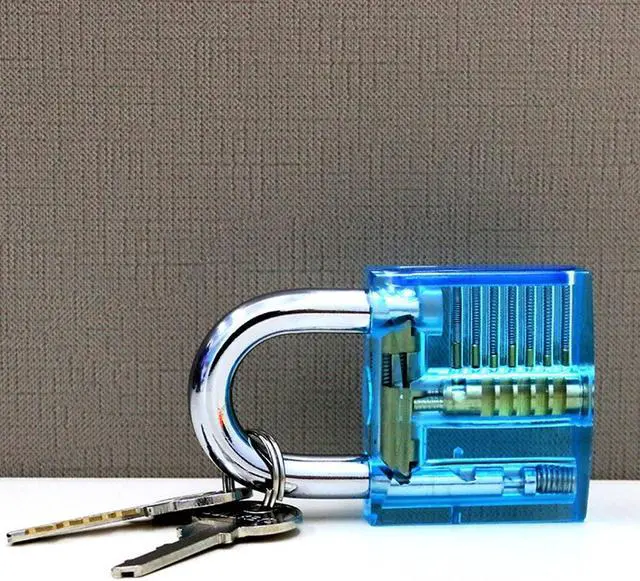 Alt view image 6 of 6 - 1pc Transparent Visible Pick Cutaway Practice Padlock Lock With Broken Key Removing Hooks Lock Extractor Set Locksmith Tool