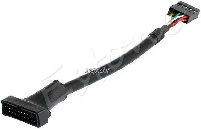 Alt view image 4 of 6 - 19/20 Pin USB 3.0 Female To 9 Pin USB 2.0 Male Motherboard Header Adapter Cord Z09
