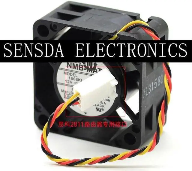 Alt view image 3 of 3 - For NMB-MAT 1608KL-04W-B79 LB2 DC 12V 0.25A Server Cooling Fan Server Square Fan 3-wire 40x40x20mm