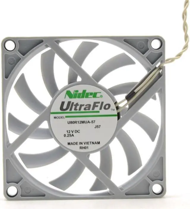 Alt view image 2 of 4 - original For Nidec  U80R12MUA-57 UltraFlo 8010 80MM 8cm 80*80*10mm fan 12V 0.25A Super Silent fan with 2pin