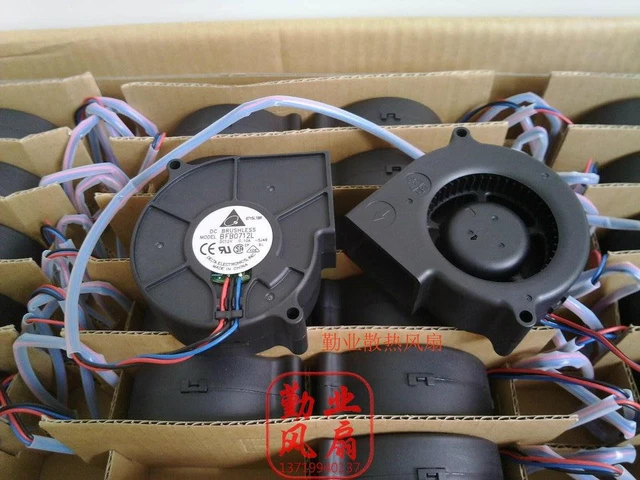 Alt view image 5 of 5 - For for delta BFB0712L 7530 turbo centrifugal blower fan dual ball DC 12V 0.10A 3-pin