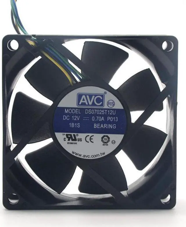 Alt view image 2 of 4 - For AVC DS07025T12U 70mm 7025 DC 12V 0.7A 4 -pin PWM cpu pc case cooling fan