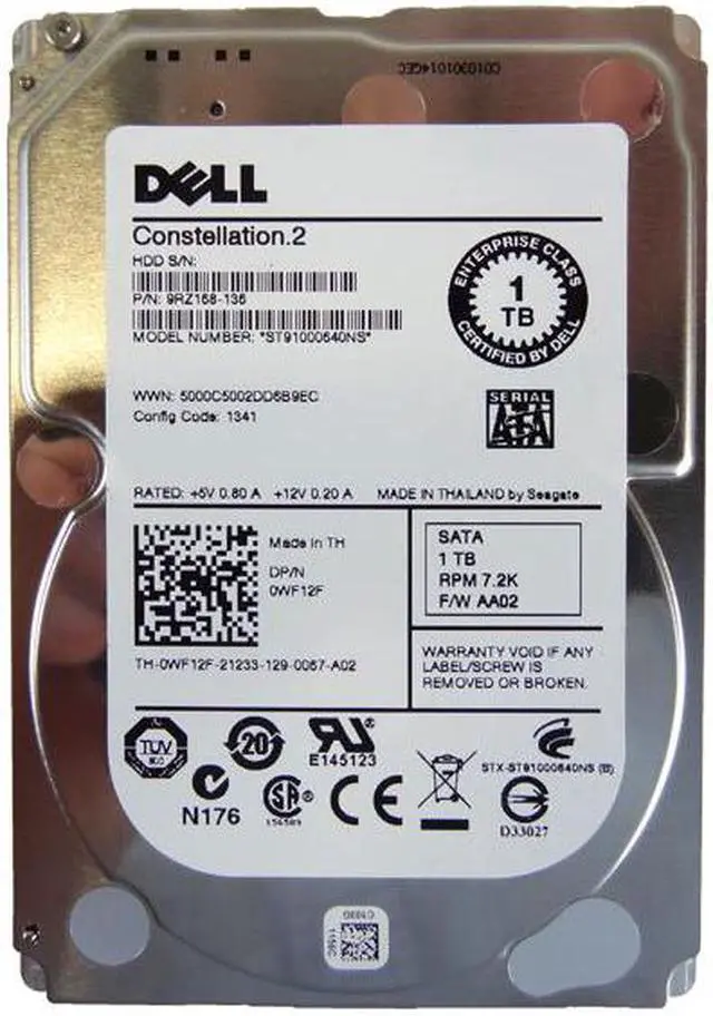 Alt view image 3 of 11 - Dell WF12F ST91000640NS 1 TB Hard Drive - 2.5" Internal - SATA (SATA/600)