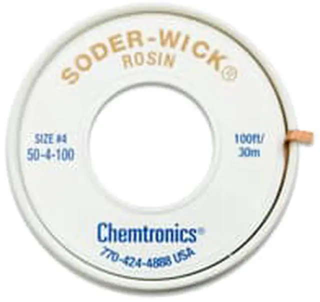 Alt view image 2 of 2 - Chemtronics - 50-4-100 - SODER-WICK Rosin Desoldering Braid, .110', 100ft