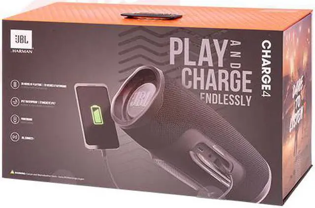 Alt view image 3 of 6 - JBL Charge 4 Wireless Portable Bluetooth Waterproof Stereo Speaker Gray