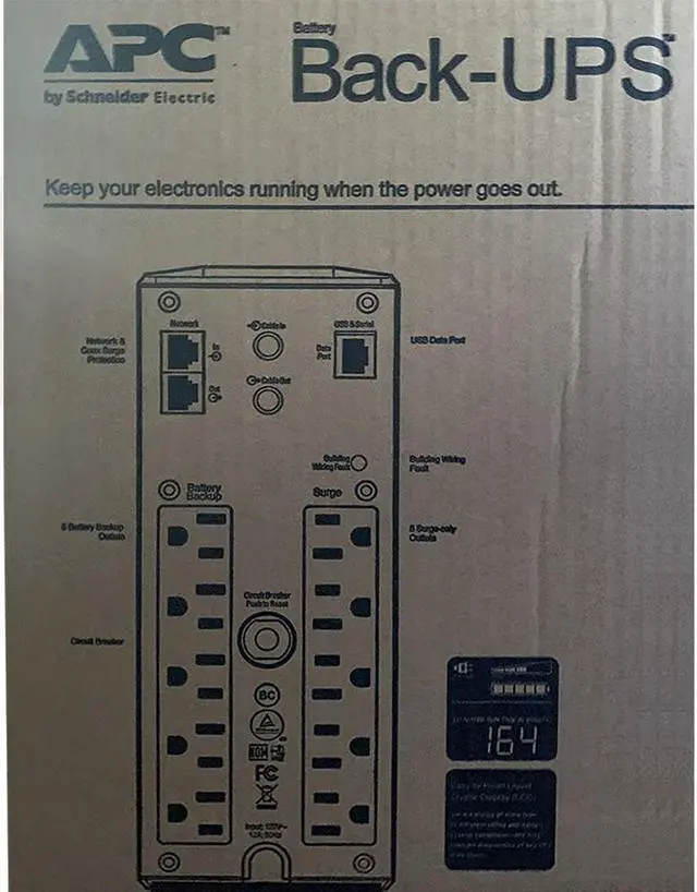 Alt view image 7 of 19 - APC by Schneider Electric Back UPS Pro BX1500M, Compact Tower, 1500VA, AVR, LCD, 120V