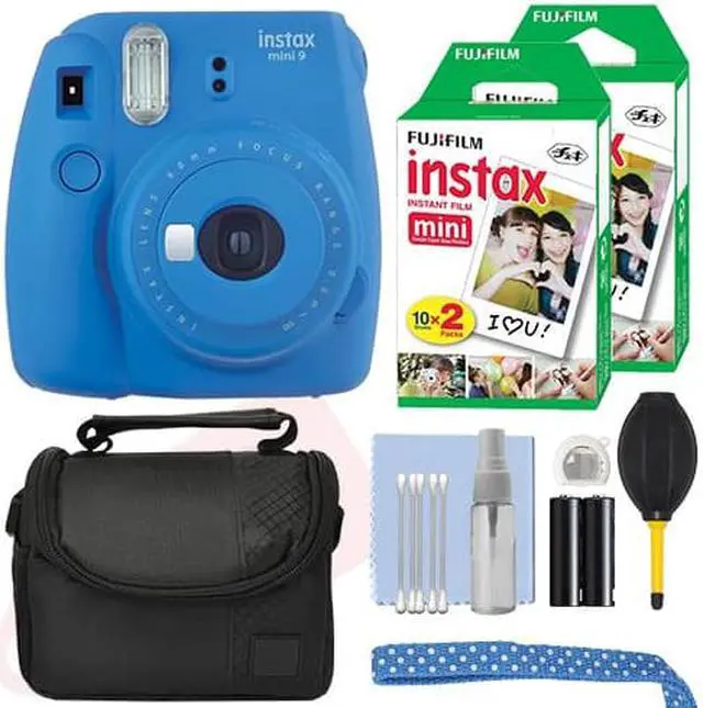 Alt view image 2 of 7 - Fujifilm Instax Mini 9 Instant Film Camera Cobalt Blue + 40 Film Accessory Kit