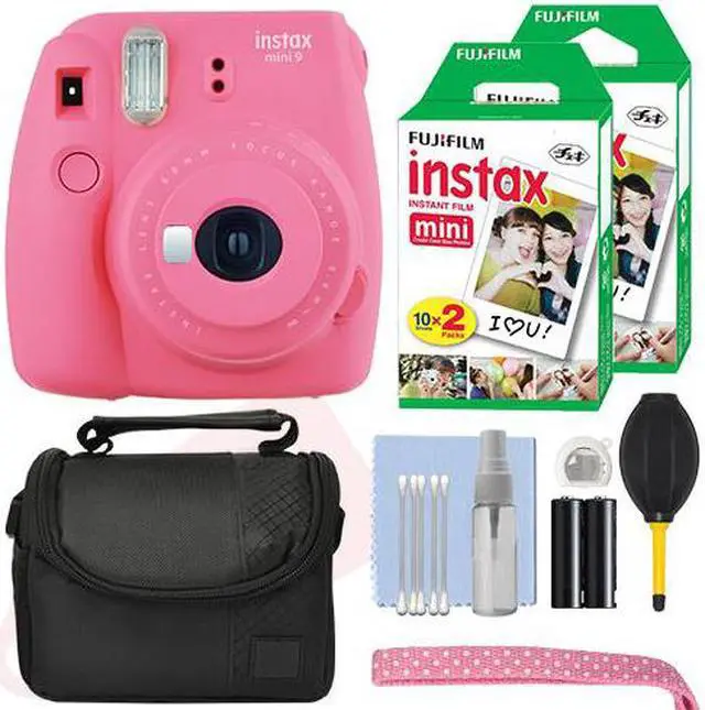 Alt view image 2 of 7 - Fujifilm Instax Mini 9 Instant Film Camera Flamingo Pink + 40 Film Accessory Kit